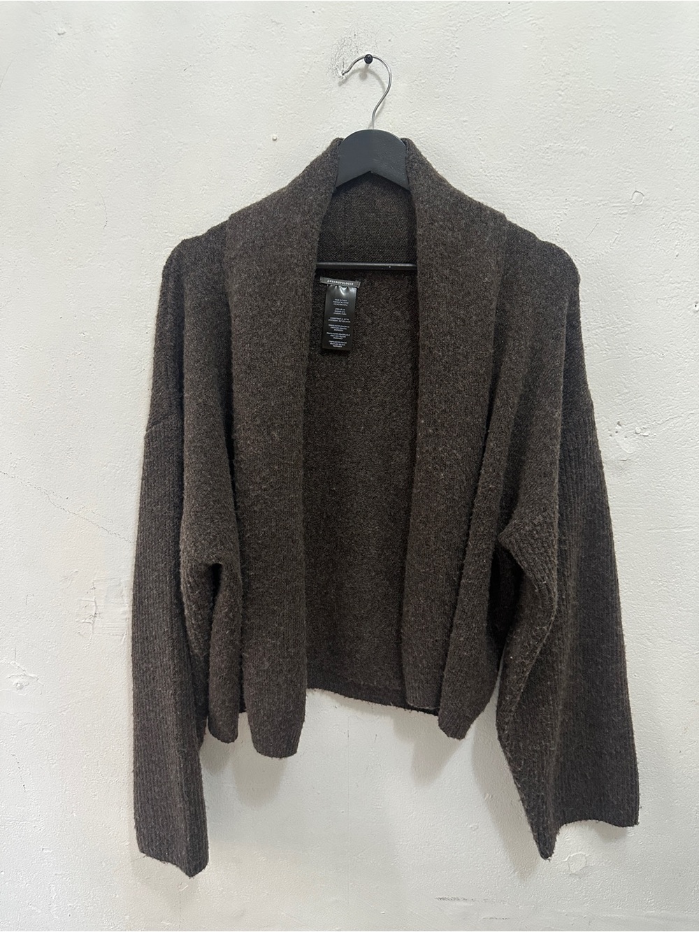 Anthropologie Women’s Brown Open Front Knit Cardigan Sweater Long Sleeve